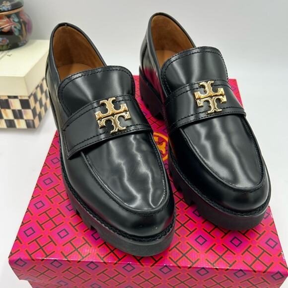 Women's Tory Burch Everly chunky leather loafers size 10.5 US - Picture 1 of 16